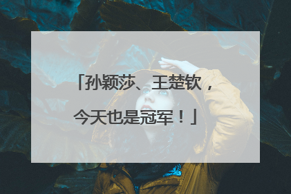 孙颖莎、王楚钦，今天也是冠军！
