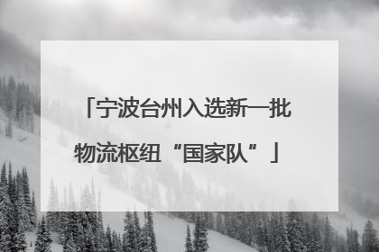 宁波台州入选新一批物流枢纽“国家队”