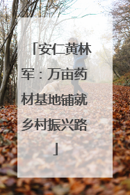 安仁黄林军：万亩药材基地铺就乡村振兴路