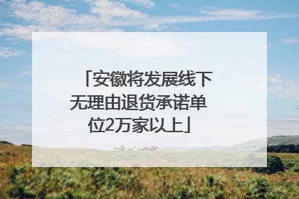 安徽将发展线下无理由退货承诺单位2万家以上