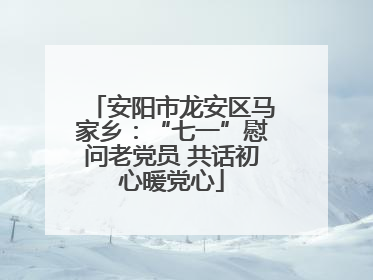 安阳市龙安区马家乡：“七一”慰问老党员 共话初心暖党心