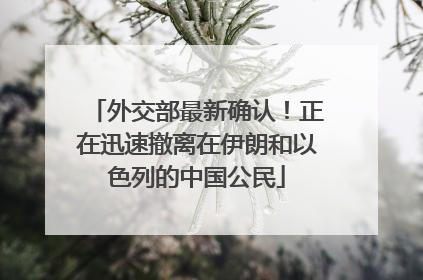 外交部最新确认！正在迅速撤离在伊朗和以色列的中国公民