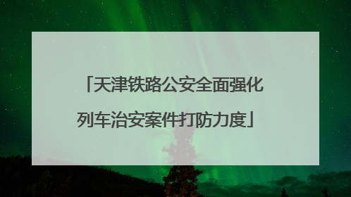 天津铁路公安全面强化列车治安案件打防力度