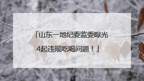 山东一地纪委监委曝光4起违规吃喝问题！