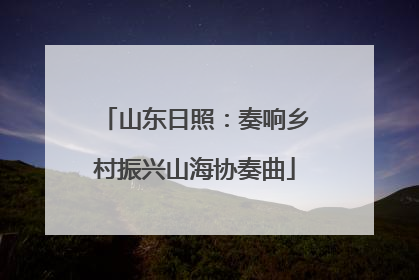 山东日照：奏响乡村振兴山海协奏曲