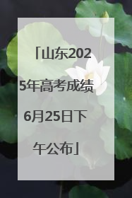 山东2025年高考成绩6月25日下午公布