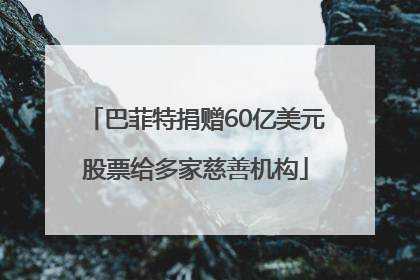 巴菲特捐赠60亿美元股票给多家慈善机构