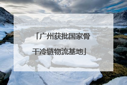 广州获批国家骨干冷链物流基地