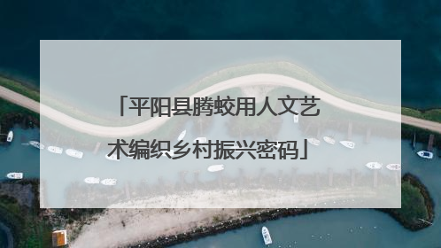 平阳县腾蛟用人文艺术编织乡村振兴密码