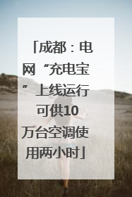 成都：电网“充电宝”上线运行 可供10万台空调使用两小时