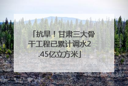 抗旱！甘肃三大骨干工程已累计调水2.45亿立方米
