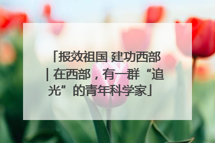 报效祖国 建功西部｜在西部，有一群“追光”的青年科学家