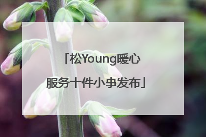 松Young暖心服务十件小事发布