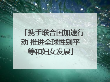 携手联合国加速行动 推进全球性别平等和妇女发展