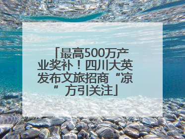 最高500万产业奖补！四川大英发布文旅招商“凉”方引关注