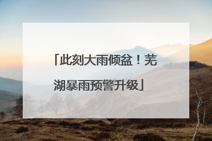此刻大雨倾盆！芜湖暴雨预警升级