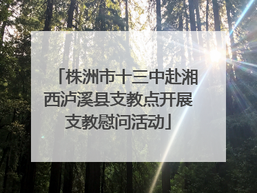 株洲市十三中赴湘西泸溪县支教点开展支教慰问活动