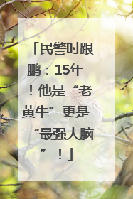 民警时跟鹏：15年！他是“老黄牛”更是“最强大脑”！