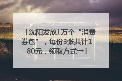 沈阳发放1万个“消费券包”，每份3张共计180元，领取方式→