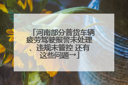 河南部分普货车辆疲劳驾驶报警未处理、违规未管控 还有这些问题→