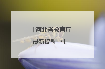 河北省教育厅最新提醒→