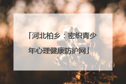 河北柏乡：密织青少年心理健康防护网