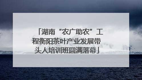湖南“农广助农”工程衡阳茶叶产业发展带头人培训班圆满落幕