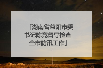 湖南省益阳市委书记陈竞督导检查全市防汛工作