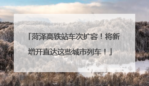 菏泽高铁站车次扩容！将新增开直达这些城市列车！