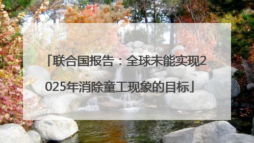 联合国报告：全球未能实现2025年消除童工现象的目标