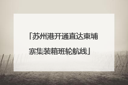 苏州港开通直达柬埔寨集装箱班轮航线