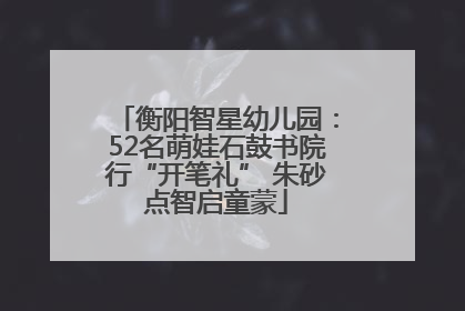 衡阳智星幼儿园：52名萌娃石鼓书院行“开笔礼” 朱砂点智启童蒙