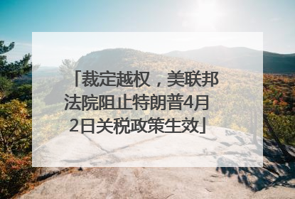 裁定越权，美联邦法院阻止特朗普4月2日关税政策生效