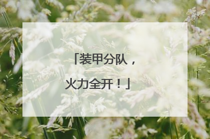 装甲分队，火力全开！