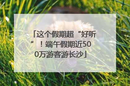 这个假期超“好听”！端午假期近500万游客游长沙