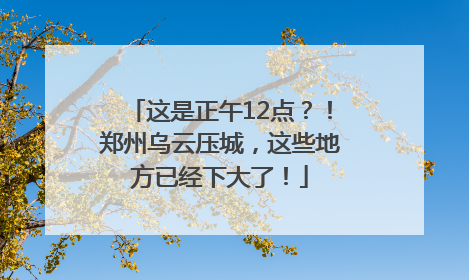 这是正午12点？！郑州乌云压城，这些地方已经下大了！