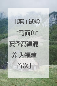 连江试验“马面鱼”夏季高温混养 为福建首次