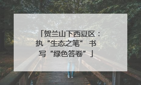 贺兰山下西夏区：执“生态之笔” 书写“绿色答卷”