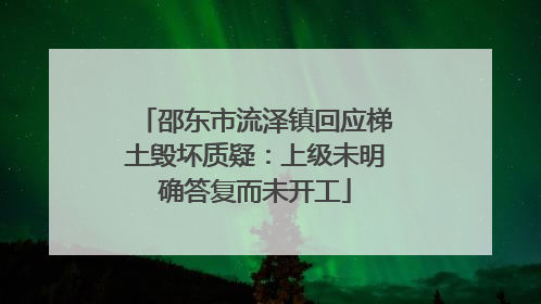 邵东市流泽镇回应梯土毁坏质疑：上级未明确答复而未开工