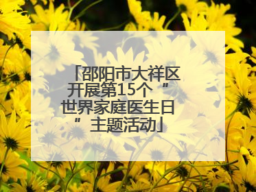 邵阳市大祥区开展第15个“世界家庭医生日”主题活动