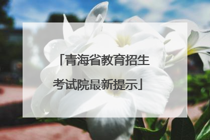 青海省教育招生考试院最新提示