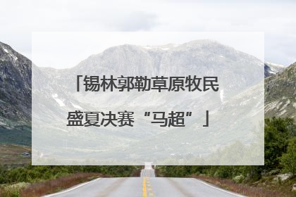 锡林郭勒草原牧民盛夏决赛“马超”