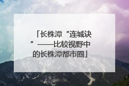 长株潭“连城诀”——比较视野中的长株潭都市圈