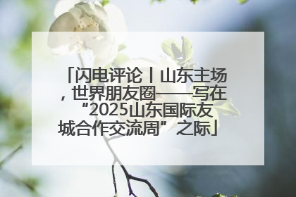 闪电评论丨山东主场，世界朋友圈——写在“2025山东国际友城合作交流周”之际