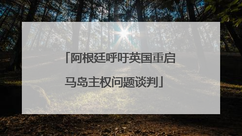 阿根廷呼吁英国重启马岛主权问题谈判