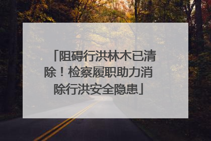 阻碍行洪林木已清除！检察履职助力消除行洪安全隐患