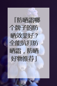 防晒霜哪个牌子的防晒效果好？全能抗打防晒霜，防晒好物推荐