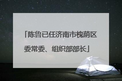 陈鲁已任济南市槐荫区委常委、组织部部长