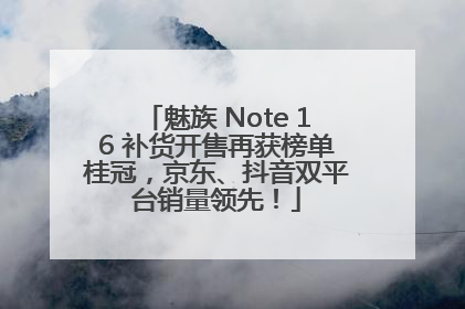 魅族 Note 16 补货开售再获榜单桂冠，京东、抖音双平台销量领先！