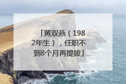 黄双燕（1982年生），任职不到8个月再提拔